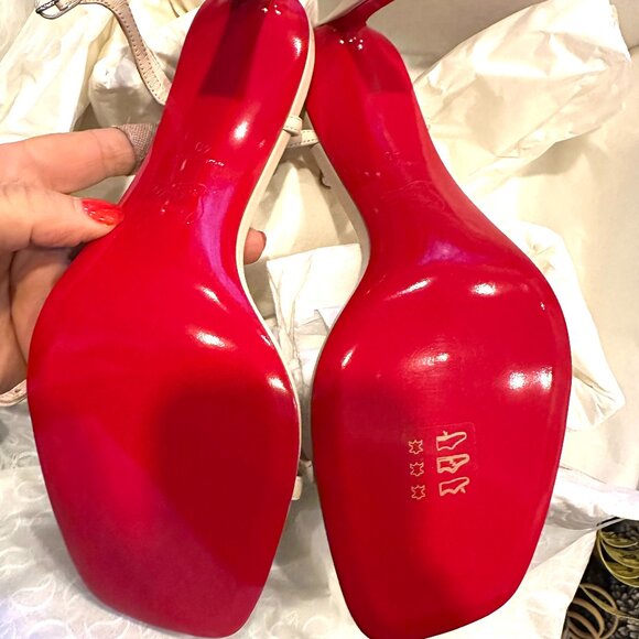 Condora Strap - 85mm Strappy pumps - Nappa leather - Bianco  Christian Louboutin CONDORA SANDAL 85 Ankle Strap Strappy Heels Shoes Leche